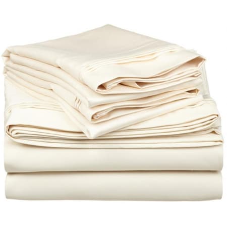 Superior  Egyptian Cotton 650 Thread Count Solid Sheet Set  Twin-Ivory 650TWSH SLIV